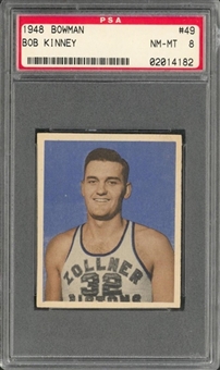 1948 Bowman Basketball #49 Bob Kinney – PSA NM-MT 8